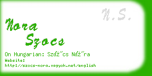 nora szocs business card